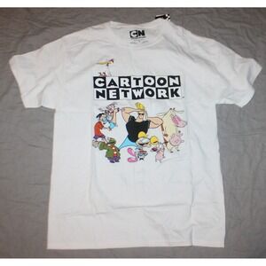 Cartoon Network Characters Logo White Short Sleeve T-Shirt Men's Size S